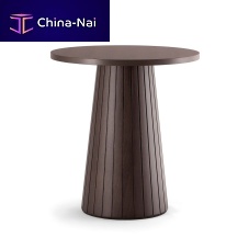 Contemporary table CORDOBA 082 H75 Twoodwooden baseround