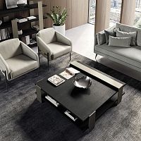 Contemporary coffee table KYOTOglossy lacquered woodmatte lacquered woodmetal base