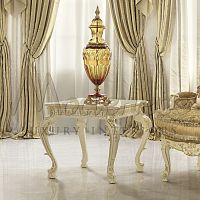 Classic side table marblelacquered wood basewood with gold leaf finish base