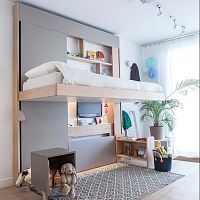Loft bed CAMPUS wallsinglecontemporary