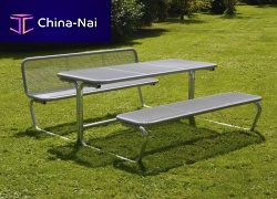 Contemporary table and bench set Paradorwoodenmetaloutdoor