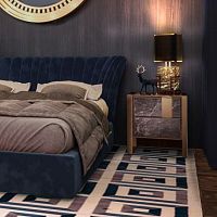 Contemporary bedside table COLOMAAmerican walnutmarblebrass base