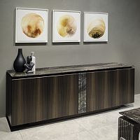 Contemporary sideboard KIMMELwoodenleathermarble