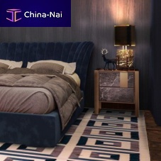 Contemporary bedside table COLOMAAmerican walnutmarblebrass base