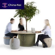Contemporary table ON POINTlacquered MDFfabricleather base