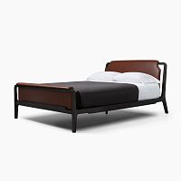 King size bed FERGUS queen sizecontemporarywith leather headboard
