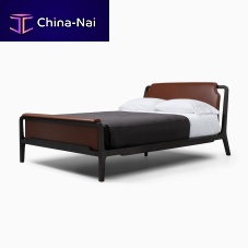 King size bed FERGUS queen sizecontemporarywith leather headboard