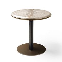 Contemporary side table Soundwoodenmarblemetal base