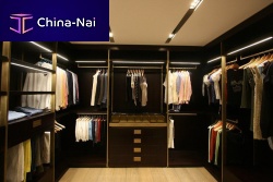 Contemporary walk-in wardrobe PRIVATE VILLAwoodensteelwith built-in light