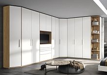 Corner wardrobe Cosmo by EOS. 064contemporarylacquered woodwith swing doors