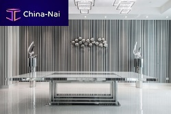 Contemporary dining table FRAMEwoodtempered glassstainless steel