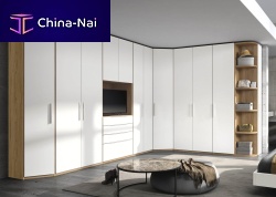 Corner wardrobe Cosmo by EOS. 064contemporarylacquered woodwith swing doors