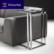 Contemporary side table AZALEA BREAKwoodenmetal baserectangular