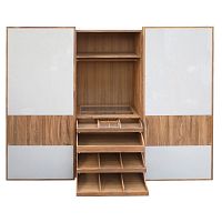 Contemporary wardrobe DOLAPsolid woodteaksliding door