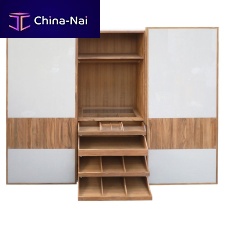 Contemporary wardrobe DOLAPsolid woodteaksliding door