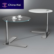 Contemporary side table FADOglasssteelcircular