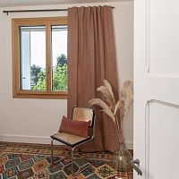 Plain curtain CHARLES tab-toppolyamidecotton