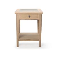 Traditional bedside table REBECCA oakwalnutglass