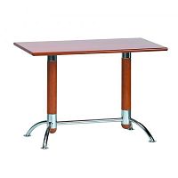 Contemporary table 260 woodpainted metal basechromed metal base