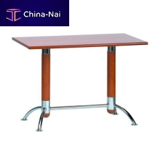 Contemporary table 260 woodpainted metal basechromed metal base