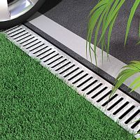 Drainage channel with grating XDRAINPPgalvanised steel gratecast iron grate