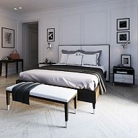 Double bed SILVER LINEcontemporarywith upholstered headboardfabric