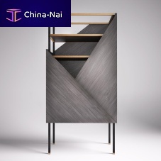 Original design shelf TUXEDO oakwood veneersteel