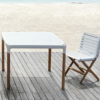 Contemporary table AT800teakaluminumcardboard