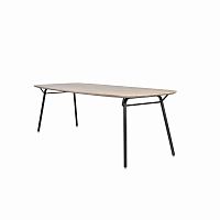 Contemporary dining table Vainoakwalnutsteel base
