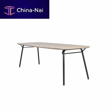 Contemporary dining table Vainoakwalnutsteel base