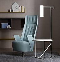 Contemporary side table LUCIGNOLOpowder-coated steelleathermetal base