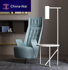 Contemporary side table LUCIGNOLOpowder-coated steelleathermetal base