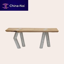 Contemporary sideboard table COMING TO LIFEcedarmother-of-pearlwooden base