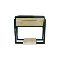 Art Deco bar cabinet B015stainless steelleatherparchment