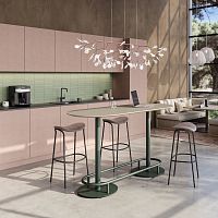 Contemporary table OBELOS® woodenmetal baserectangular