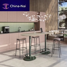 Contemporary table OBELOS® woodenmetal baserectangular