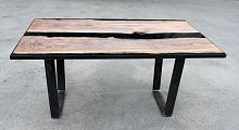 Contemporary dining table BLACKwoodenresinepoxy