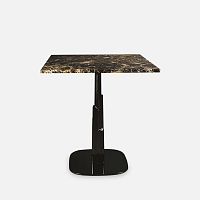 Contemporary dining table DUBAI marblechromed metal baseround