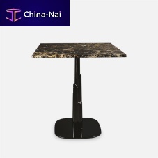 Contemporary dining table DUBAI marblechromed metal baseround