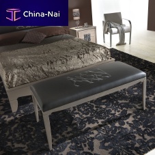 Traditional bed bench ST 612 fabricleatherwooden