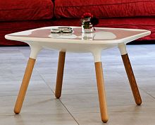 Contemporary coffee table MARGUERITEwoodenpolyethylenesquare