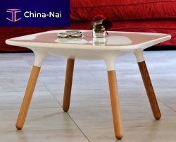 Contemporary coffee table MARGUERITEwoodenpolyethylenesquare