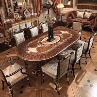 Classic dining table F174woodenwooden basemetal base