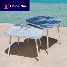 Contemporary side table FILICUDI HPLaluminum baselacquered metal base