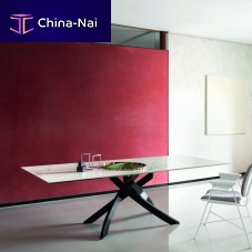Contemporary table ARTISTICOsolid woodlacquered woodwood veneer