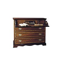 Traditional secretary desk IBI wood veneerwith shelf7-drawer