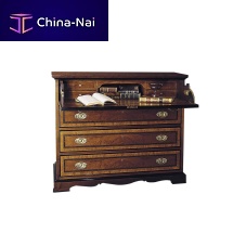 Traditional secretary desk IBI wood veneerwith shelf7-drawer