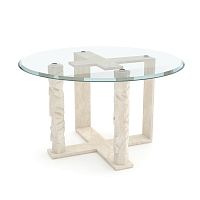 Marble base table Rock Framecontemporaryglassround