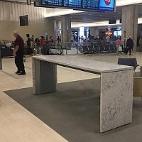 Contemporary high bar table POWERstonestone baserectangular