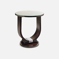 Traditional pedestal table DECO U wood veneerbeech baseround